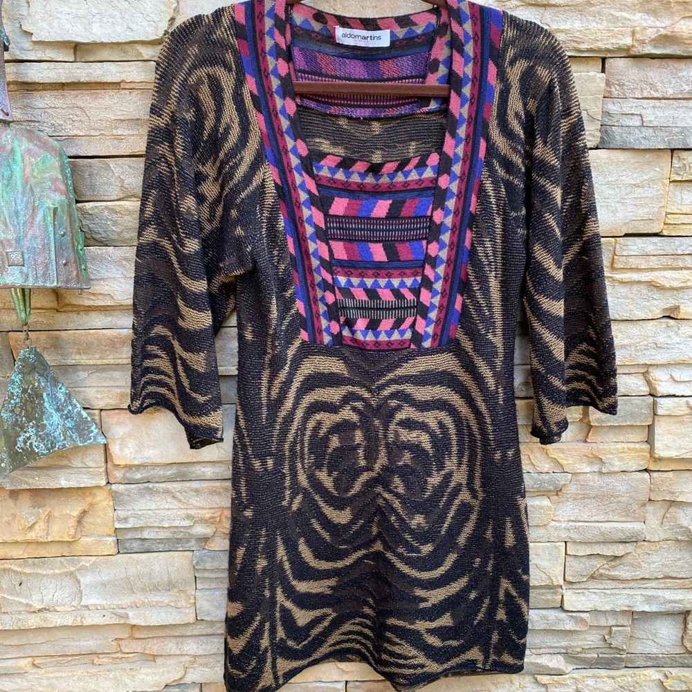 🇪🇸 Aldomartins Animal Print and Geometric Tunic - Picture 1 of 9
